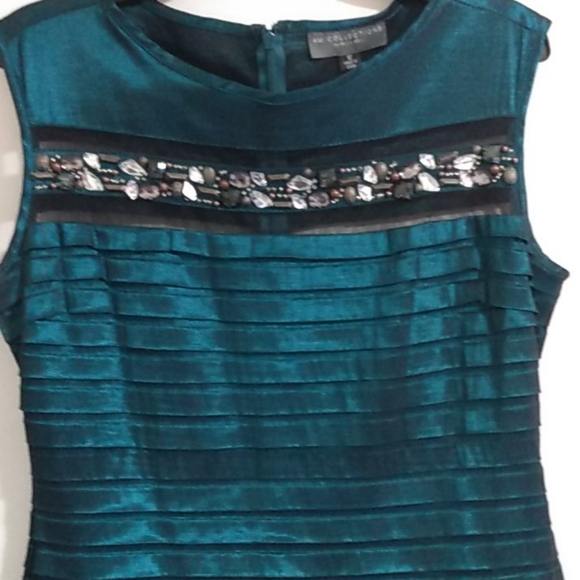 MILLA BELL JEWELED SATIN & MESH DRESS SIZE 12 - Picture 5 of 14